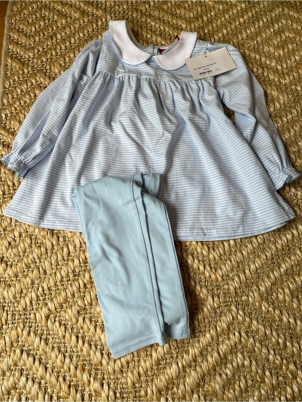 Millie Jay blue and white stripe top and pants set 4T NWT